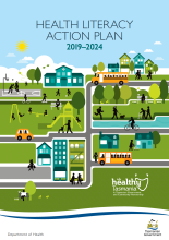 Thumbnail image of the front cover of the health literacy action plan for the Department of Health Tasmania.