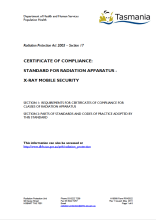 Thumbnail image of the RPA0322 Standard of Compliance X-ray Mobile Security form