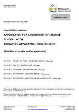 Thumbnail image of the RPA0005 Application for Amendment Addition